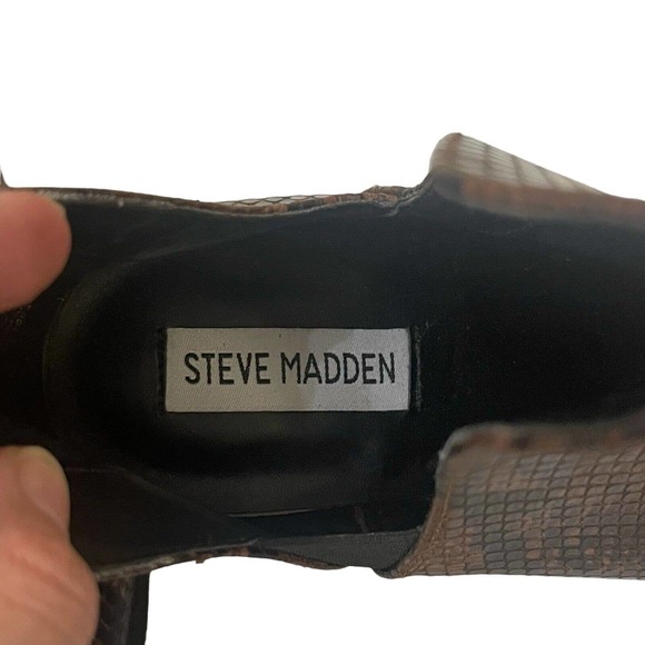 Steve Madden Levile Ankle Boots Snake Print Faux Leather - Picture 4 of 9